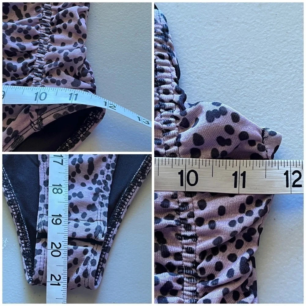 Topshop Purple Black Leopard Strappy Bodysuit Women’s 6 | Pinup Rockabilly - Picture 6 of 10